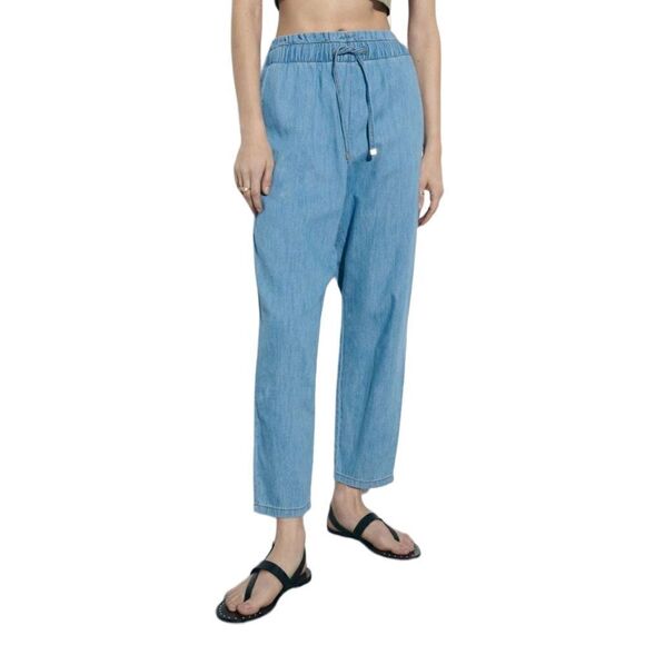 ZARA | Blue | HIGH RISE Z1975 PAPERBAG JEANS - Picture 6 of 9